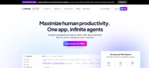 Página web para SaaS: cómo diseñar un sitio que ayude a convertir 3 clickup landing.