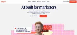 Página web para SaaS: cómo diseñar un sitio que ayude a convertir 5 jasper landing